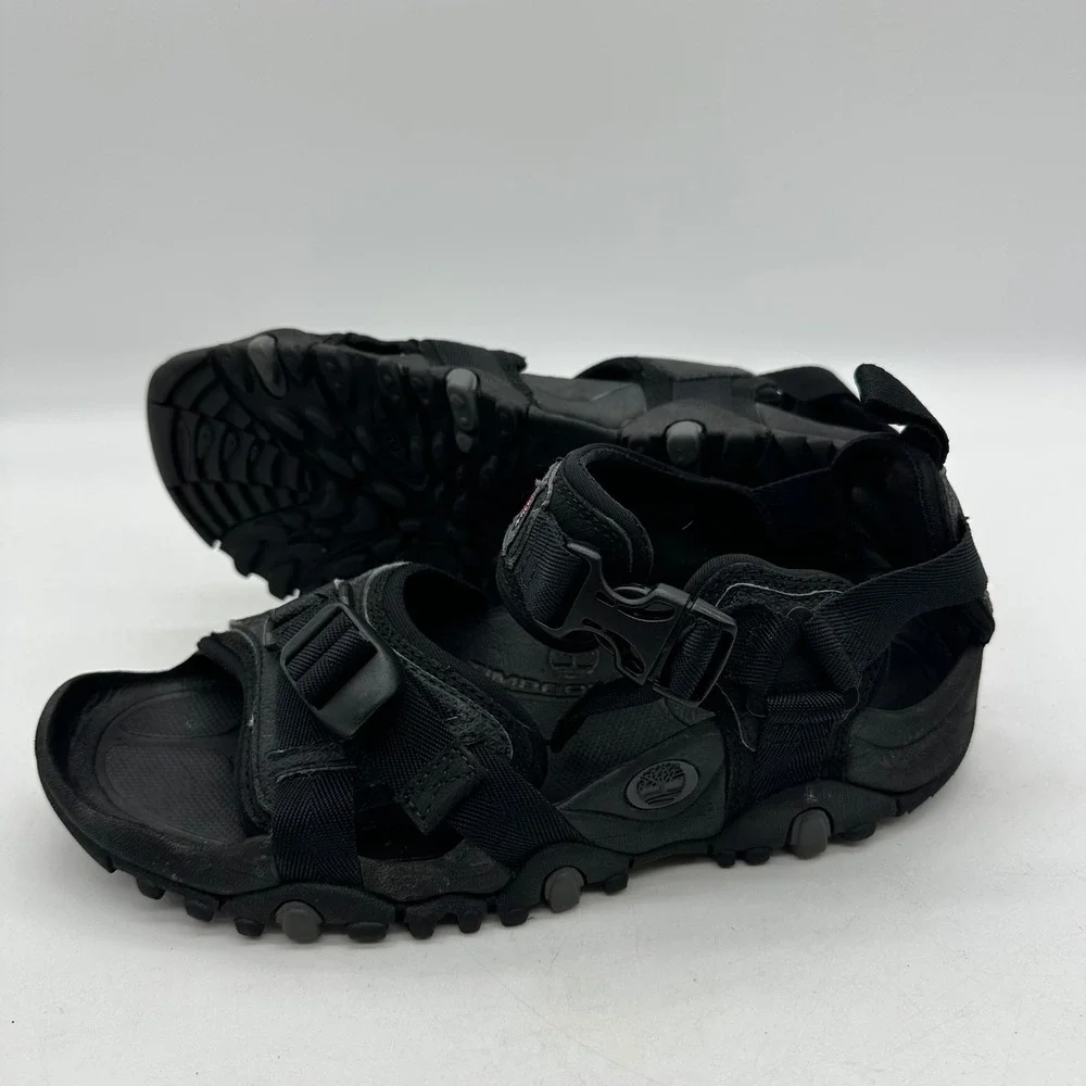 Timberland 30135 Mens Size 8M Black Mountain Granite Trail T-Back Hiking Sandals